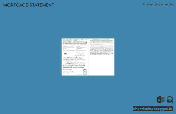 US-amerikanischer CFSB-Bankhypothekendarlehensauszug in Word- und PDF-Format, 4 Seiten, Beispielvorschau (3-4 Seiten)